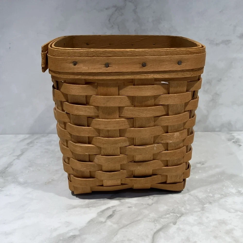 Longaberger 1977 Kleenex Tissue Box Brown With Wood Lid Vintage
